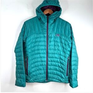 VTG North Face Tonnerro Down Puffer Jacket M/L Hood Fanfare Green Teal Packable